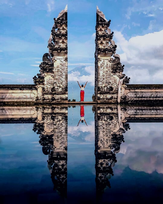 Tourist at Pura Penataran Agung Lempuyang in Bali